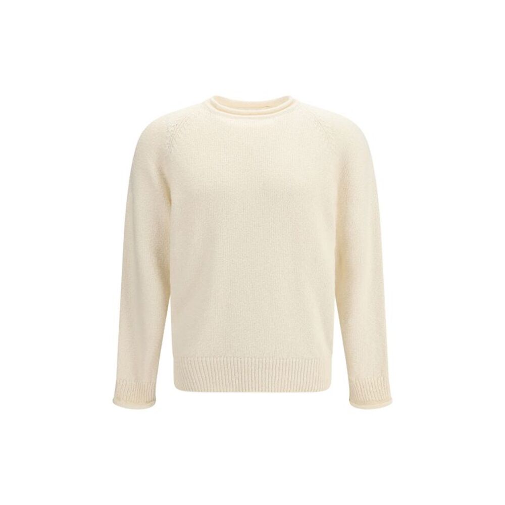Umit Benan Men Ralph Crewneck Cotton Sweater With Raglan Sleeves